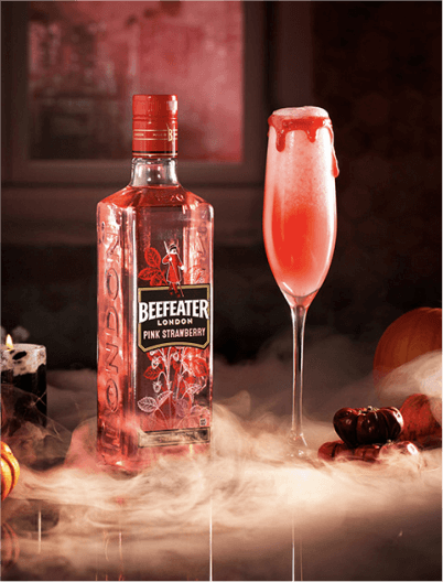 BEEFEATER PINK y copa de Cava Rosa