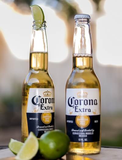 2 CERVEZAS CORONA CORONITA CON LIMA LA MAS FINA