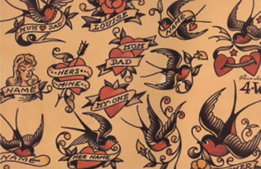 Corazones con nombre, tatuajes